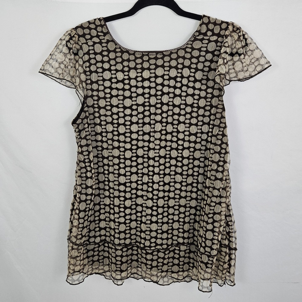Lane Bryant Baby Doll Tunic Top Women's 14 16 Sheer Brown Y2K Boho Festival - Picture 6 of 6